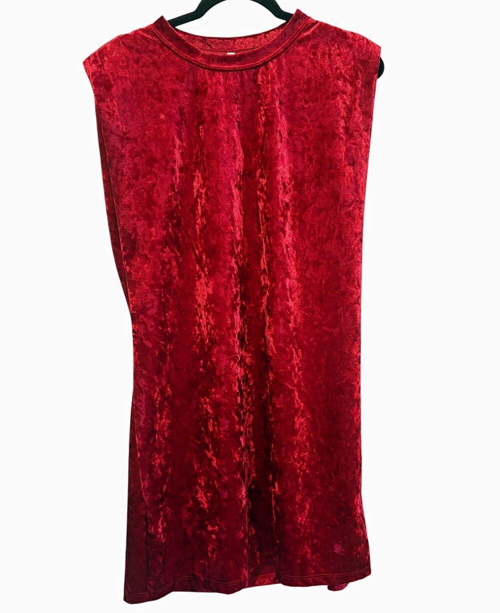 Watermelon Brand Red Velour Sleeveless Christmas Holiday Party Mini Dress M